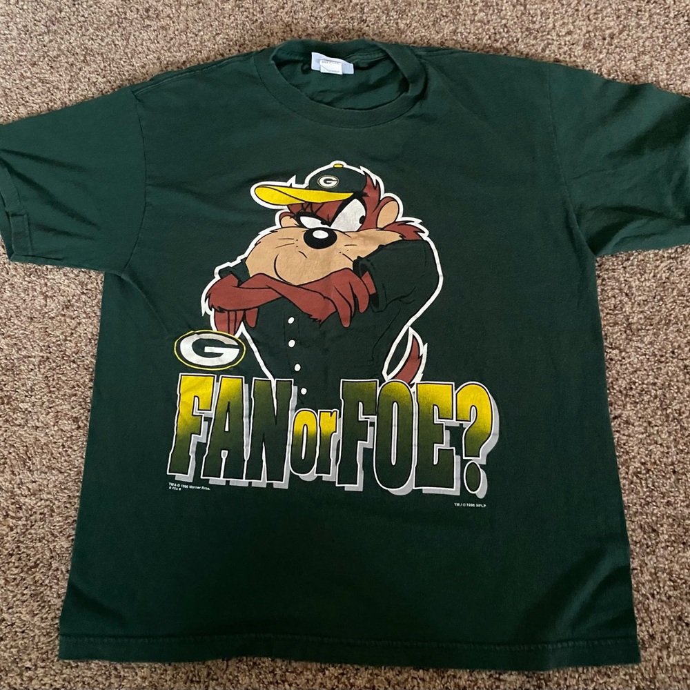 Vintage CSA Green Bay Looney Tunes Taz Rare Shit